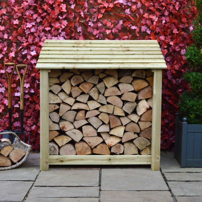 4ft x 4ft Small Wooden Outdoor Log Store Slatted Base