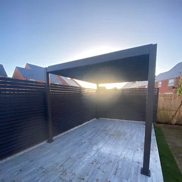 3m x 4m Manual Louvered Grey Aluminium Pergola