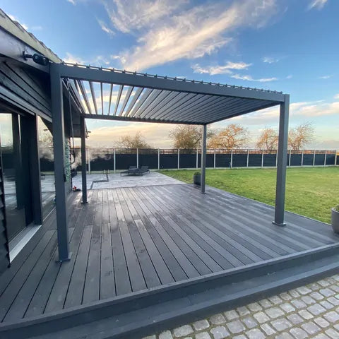 3m x 4m Manual Louvered Grey Aluminium Pergola