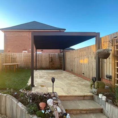 3m x 4m Manual Louvered Grey Aluminium Pergola