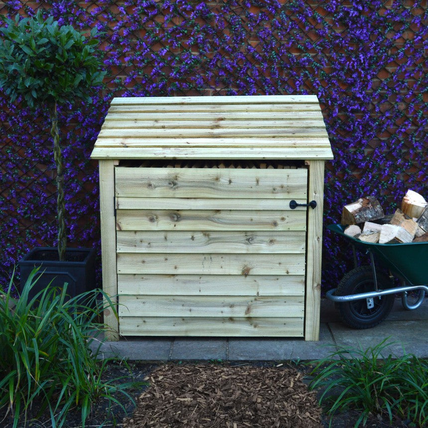 4ft x 4ft Small Wooden Outdoor Log Store Slatted Base