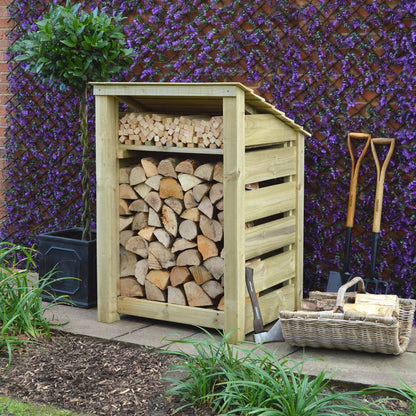 4ft x 3ft Small Wooden Outdoor Log Store Slatted Base