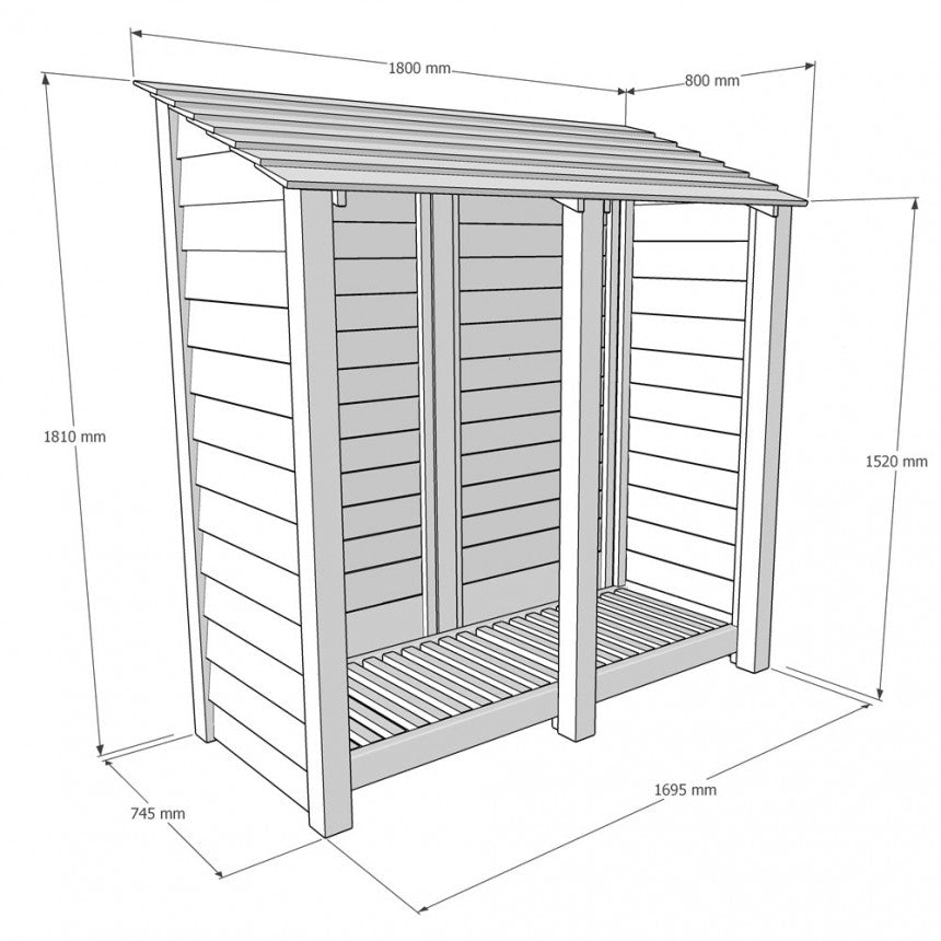 6ft x 6ft Large Wooden Garden Tool Store Solid Base