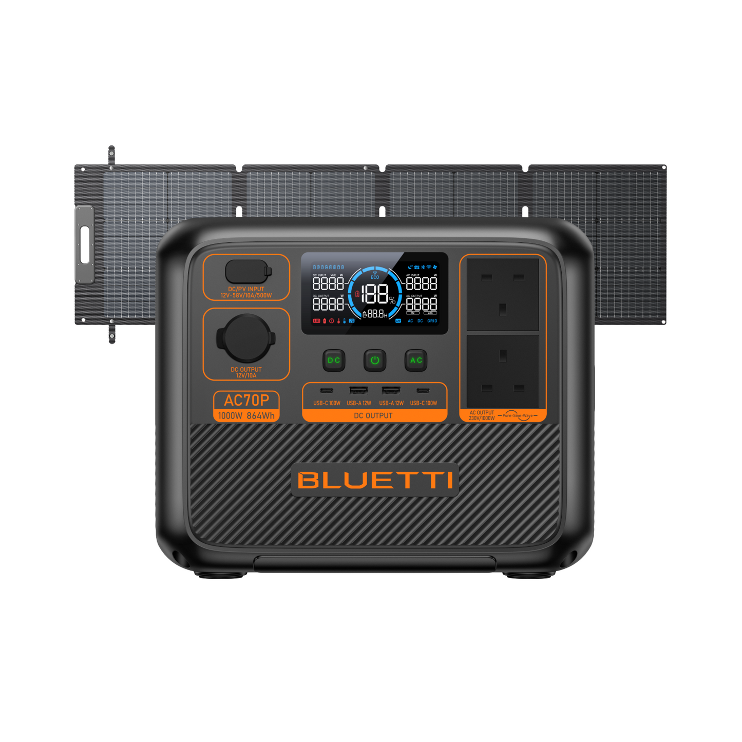 BLUETTI AC70P Portable Power Station | 1,000W 864Wh