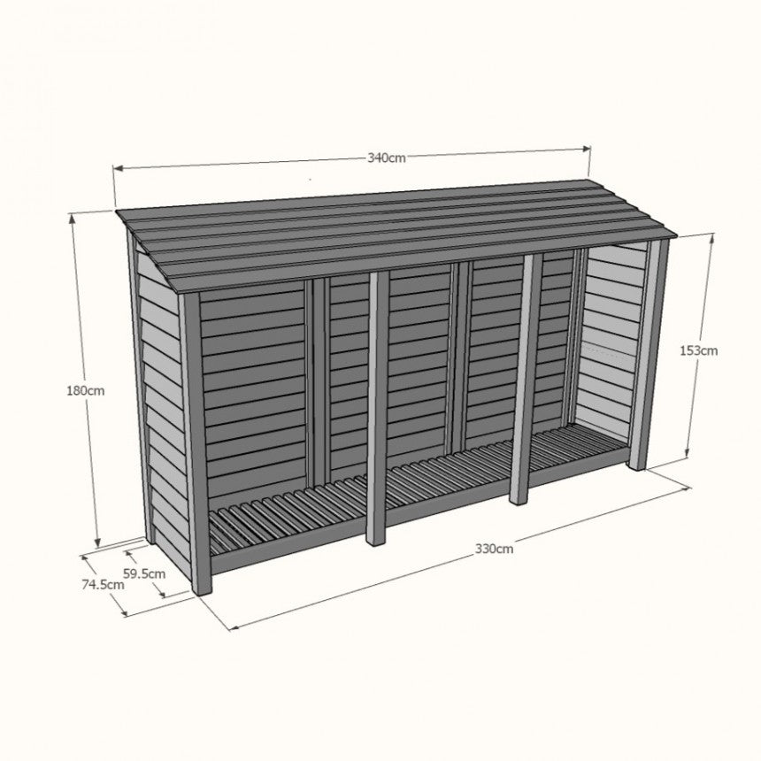 6ft x 11ft XXL Wooden Garden Tool Store Solid Base