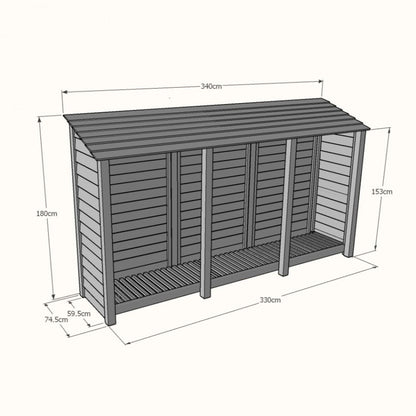 6ft x 11ft XXL Wooden Garden Tool Store Solid Base