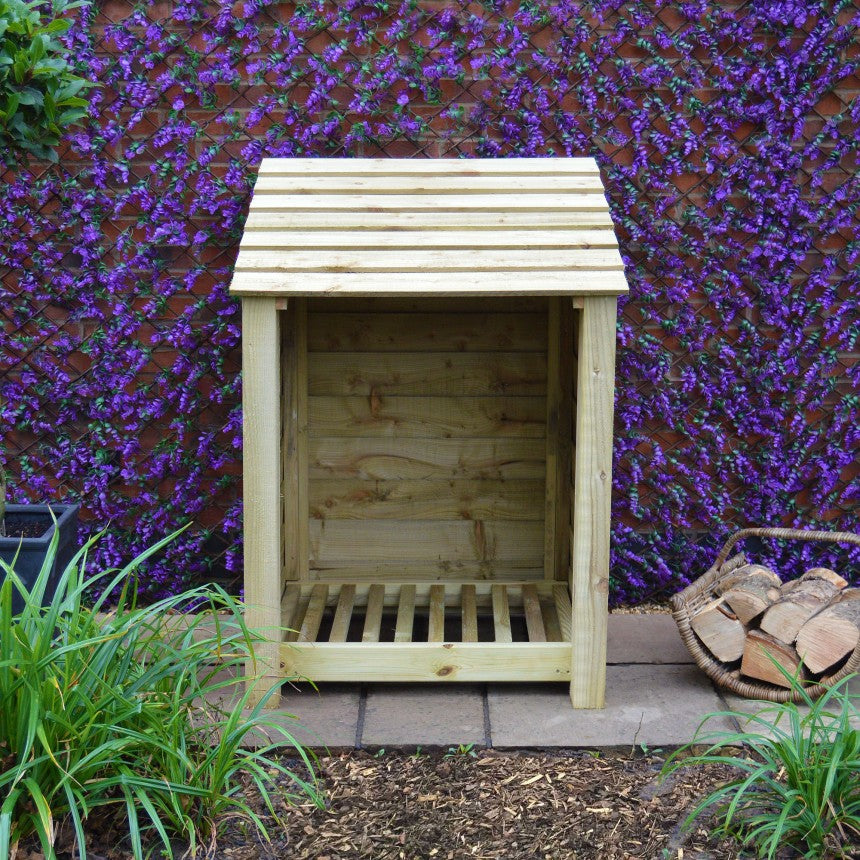 4ft x 3ft Small Wooden Outdoor Log Store Slatted Base