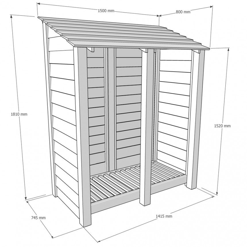 6ft x 5ft Large Wooden Garden Tool Store Solid Base