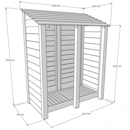 6ft x 5ft Large Wooden Garden Tool Store Solid Base