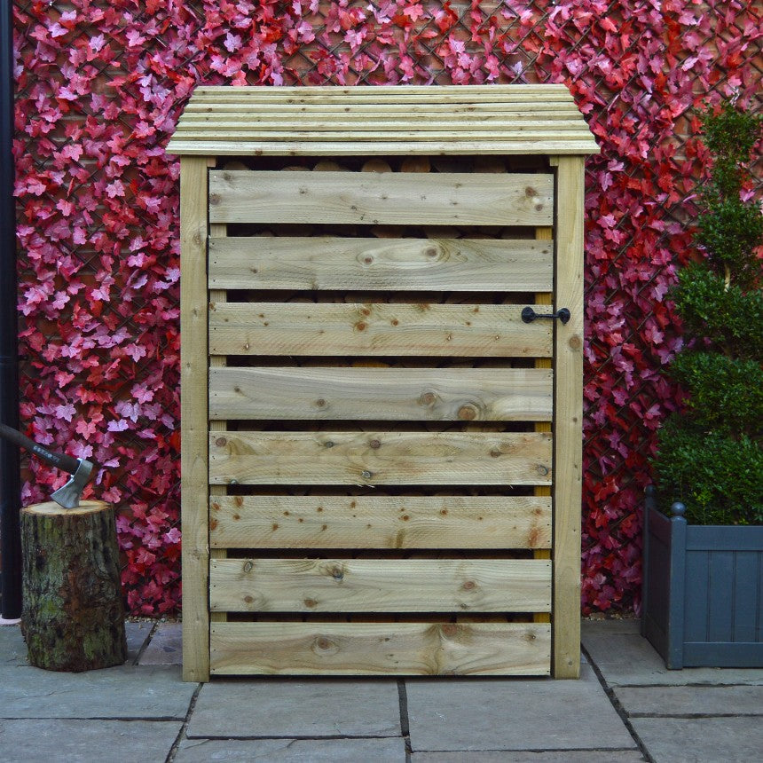 6ft x 4ft Tall Wooden Outdoor Log Store Slatted Base