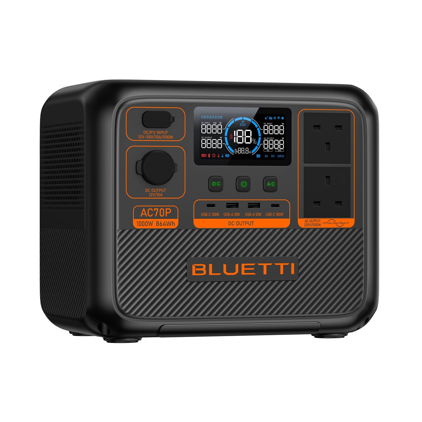 BLUETTI AC70P Portable Power Station | 1,000W 864Wh