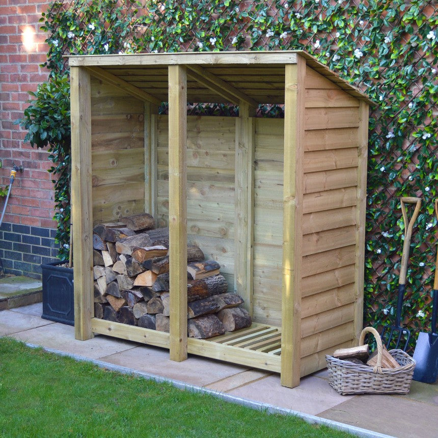 6ft x 6ft Large Wooden Outdoor Log Store Slatted Base