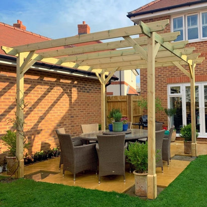 3.6m Heavy Duty Wooden Garden Pergola DIY Kit