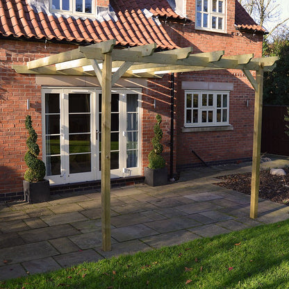 2.4m Heavy Duty Lean-To Wooden Garden Pergola DIY Kit