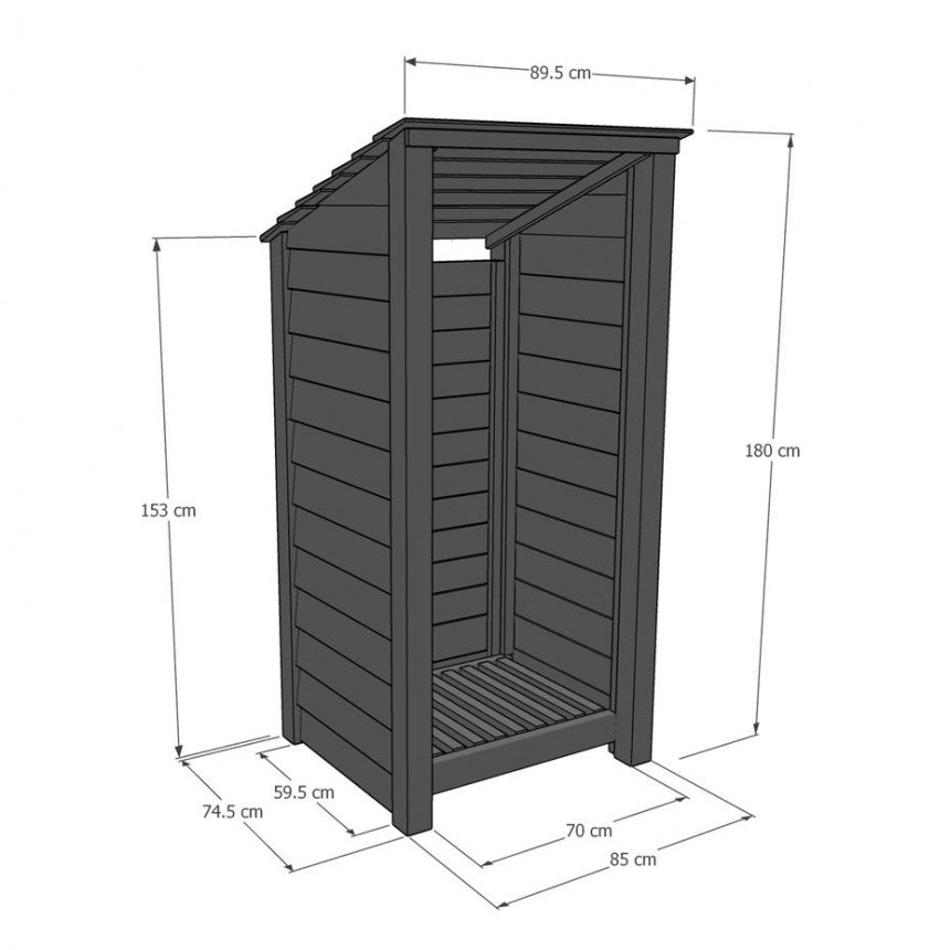 6ft x 3ft Narrow Wooden Outdoor Log Store Slatted Base