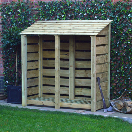 6ft x 6ft Large Wooden Outdoor Log Store Slatted Base