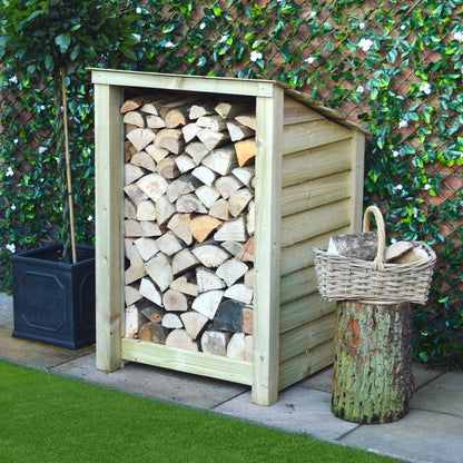 4ft x 3ft Small Wooden Outdoor Log Store Slatted Base