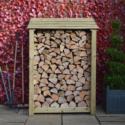 6ft x 4ft Tall Wooden Outdoor Log Store Slatted Base