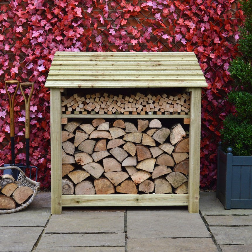 4ft x 4ft Small Wooden Outdoor Log Store Slatted Base