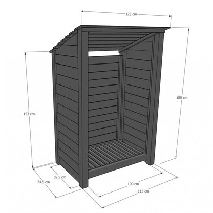 6ft x 4ft Tall Wooden Outdoor Log Store Slatted Base