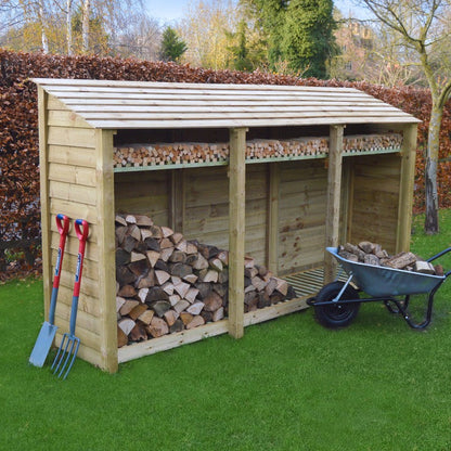 6ft x 9ft XXL Wooden Outdoor Log Store Slatted Base