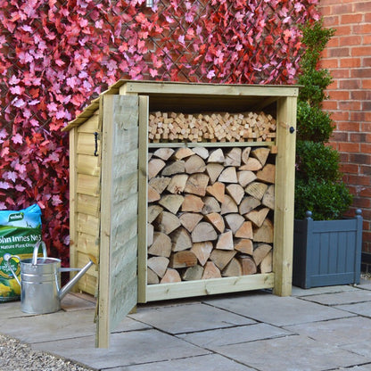 4ft x 4ft Small Wooden Outdoor Log Store Slatted Base