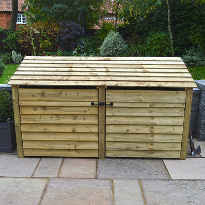 4ft x 7ft XL Wooden Outdoor Log Store Slatted Base