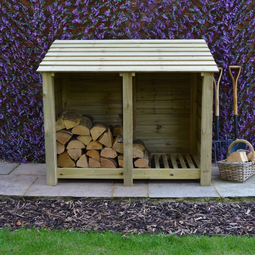 4ft x 5ft Large Wooden Outdoor Log Store Slatted Base