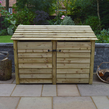 4ft x 6ft Large Wooden Outdoor Log Store Slatted Base