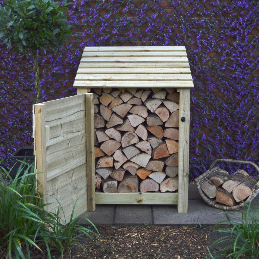 4ft x 3ft Small Wooden Outdoor Log Store Slatted Base