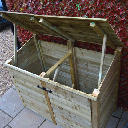 Double Wooden Garden Wheelie Bin Store