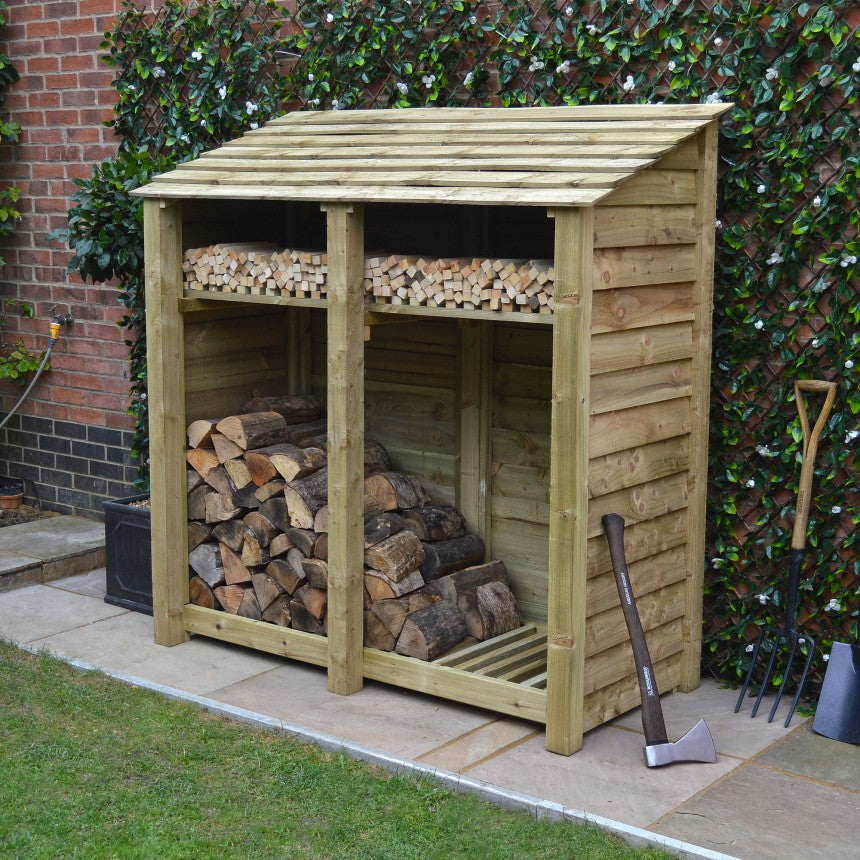 6ft x 6ft Large Wooden Outdoor Log Store Slatted Base