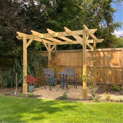 3m Heavy Duty Wooden Garden Pergola DIY Kit