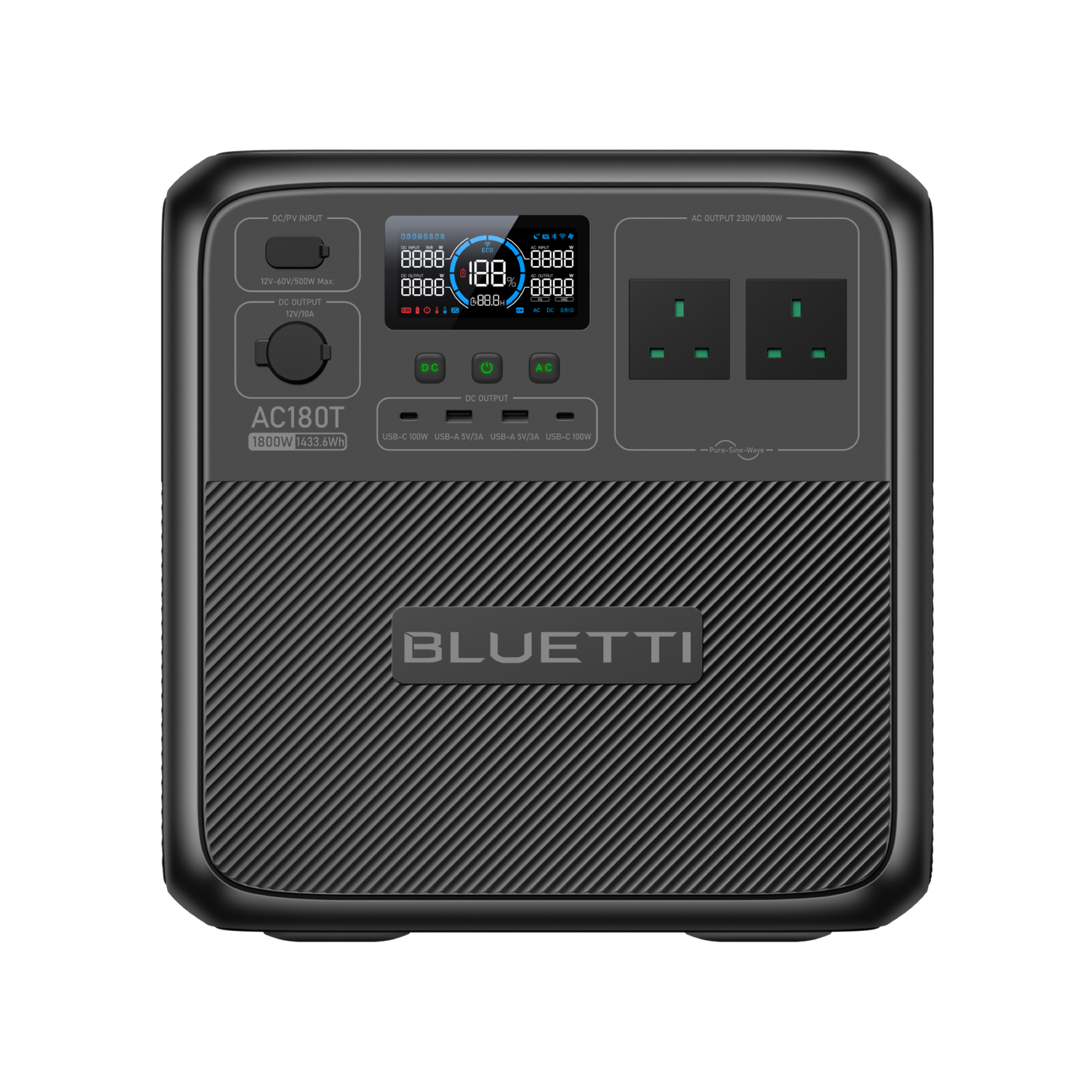 BLUETTI AC180T Solar Portable Power Station | 1,800W 1,433Wh