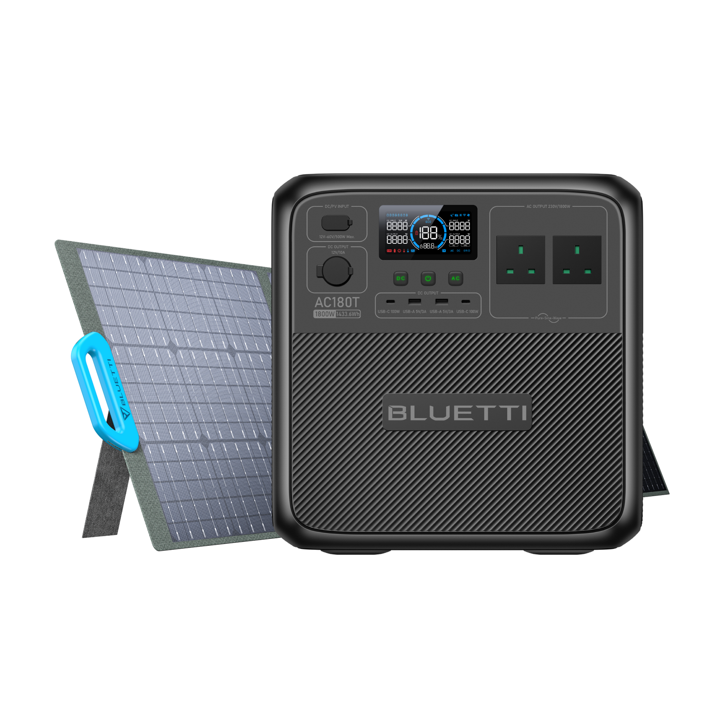 BLUETTI AC180T Solar Portable Power Station | 1,800W 1,433Wh