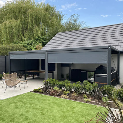 3.6m x 5.3m Manual Louvered Grey Aluminium Pergola