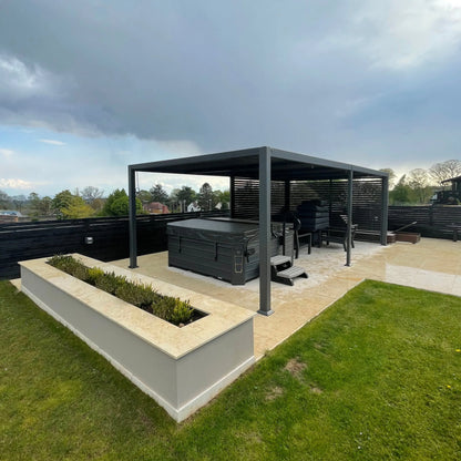 3.5m x 7.2m Manual Deluxe Louvered Grey Aluminium Pergola