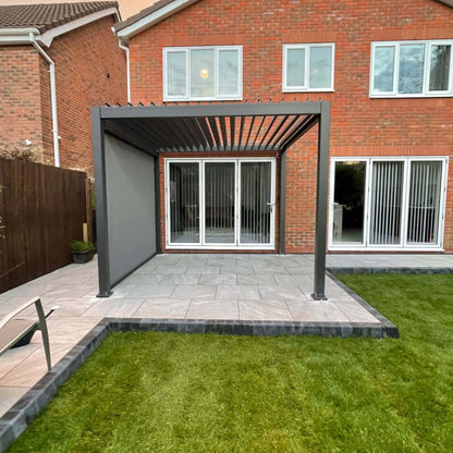 3m x 3m Manual Louvered Grey Aluminium Pergola