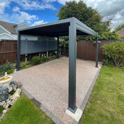 3.5m x 3.6m Manual Deluxe Louvered Grey Aluminium Pergola