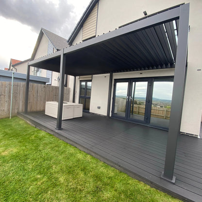 3m x 6m Manual Louvered Grey Aluminium Pergola