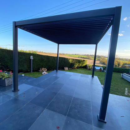 3m x 4m Manual Louvered Grey Aluminium Pergola