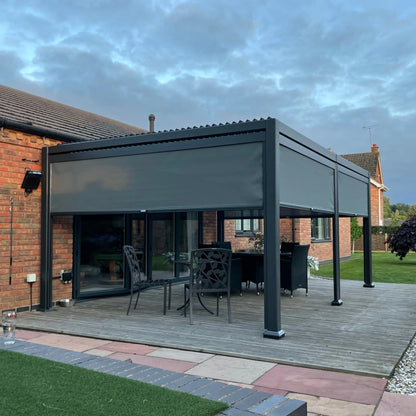 3.5m x 5.4m Manual Deluxe Louvered Grey Aluminium Pergola