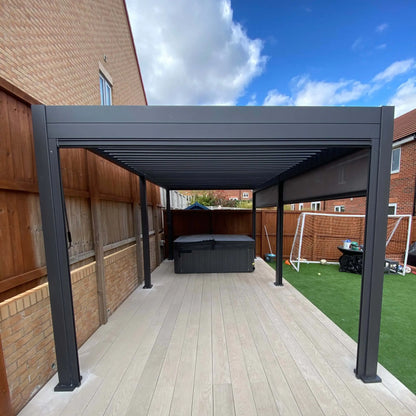 3m x 6m Manual Louvered Grey Aluminium Pergola