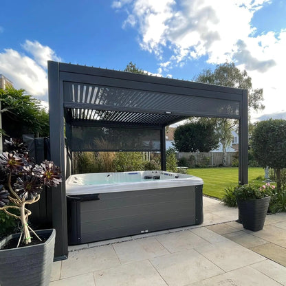 3.5m x 3.6m Manual Deluxe Louvered Grey Aluminium Pergola