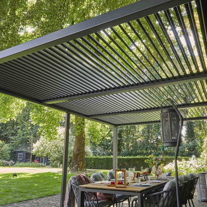 3.5m x 5.4m Manual Deluxe Louvered Grey Aluminium Pergola