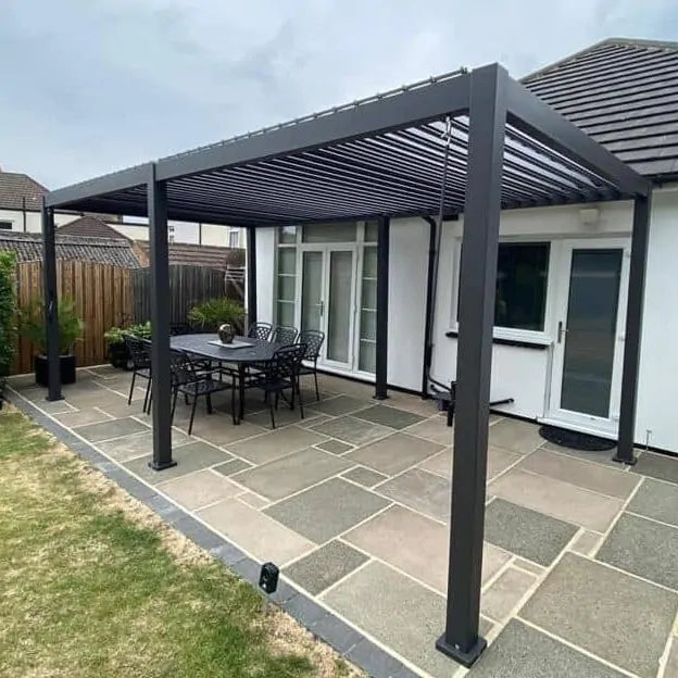 3.6m x 6m Manual Louvered Grey Aluminium Pergola