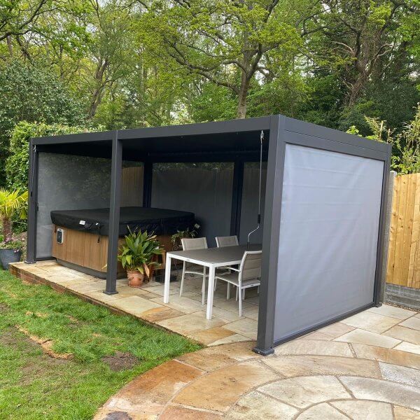 3m x 6m Manual Louvered Grey Aluminium Pergola