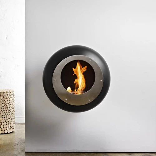 Cocoon Vellum Bioethanol Wall Fireplace Matte Black