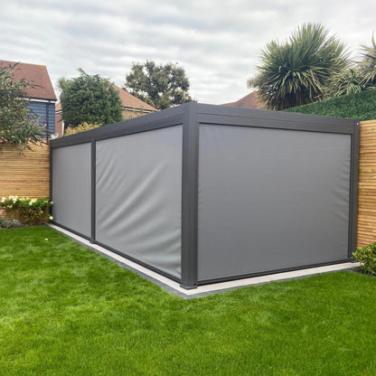 3.6m x 7.2m Manual Louvered Grey Aluminium Pergola