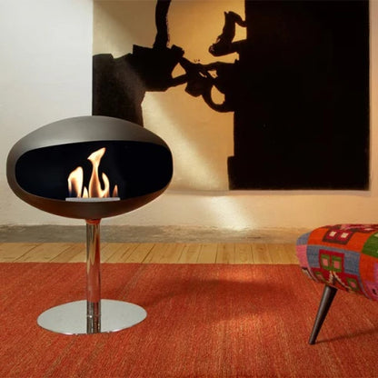 Cocoon Aeris Bioethanol Pedestal Matte Black With Steel Base